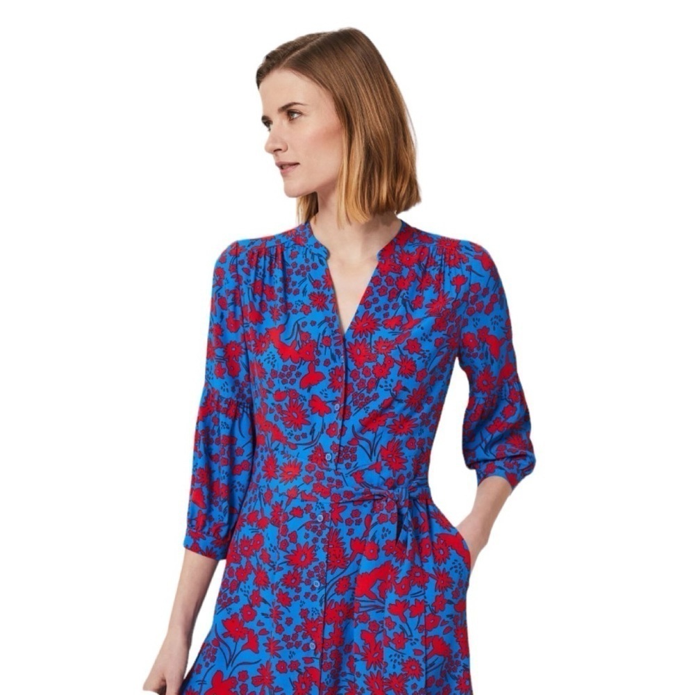 NWT Hobbs London CARLA FLORAL MIDI DRESS Size 4 - Picture 4 of 12